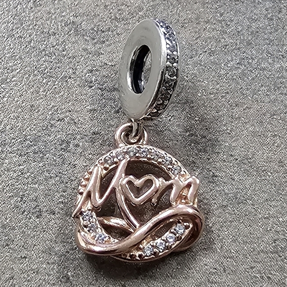 Authentic Pandora Two-tone Mom Dangle Charm - Picture 4 of 4
